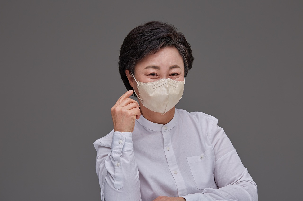 woman, face mask, korean, smile, protective mask, protection, safety, hygiene, middle-aged, pose, portrait, face mask, korean, korean, korean, korean, korean